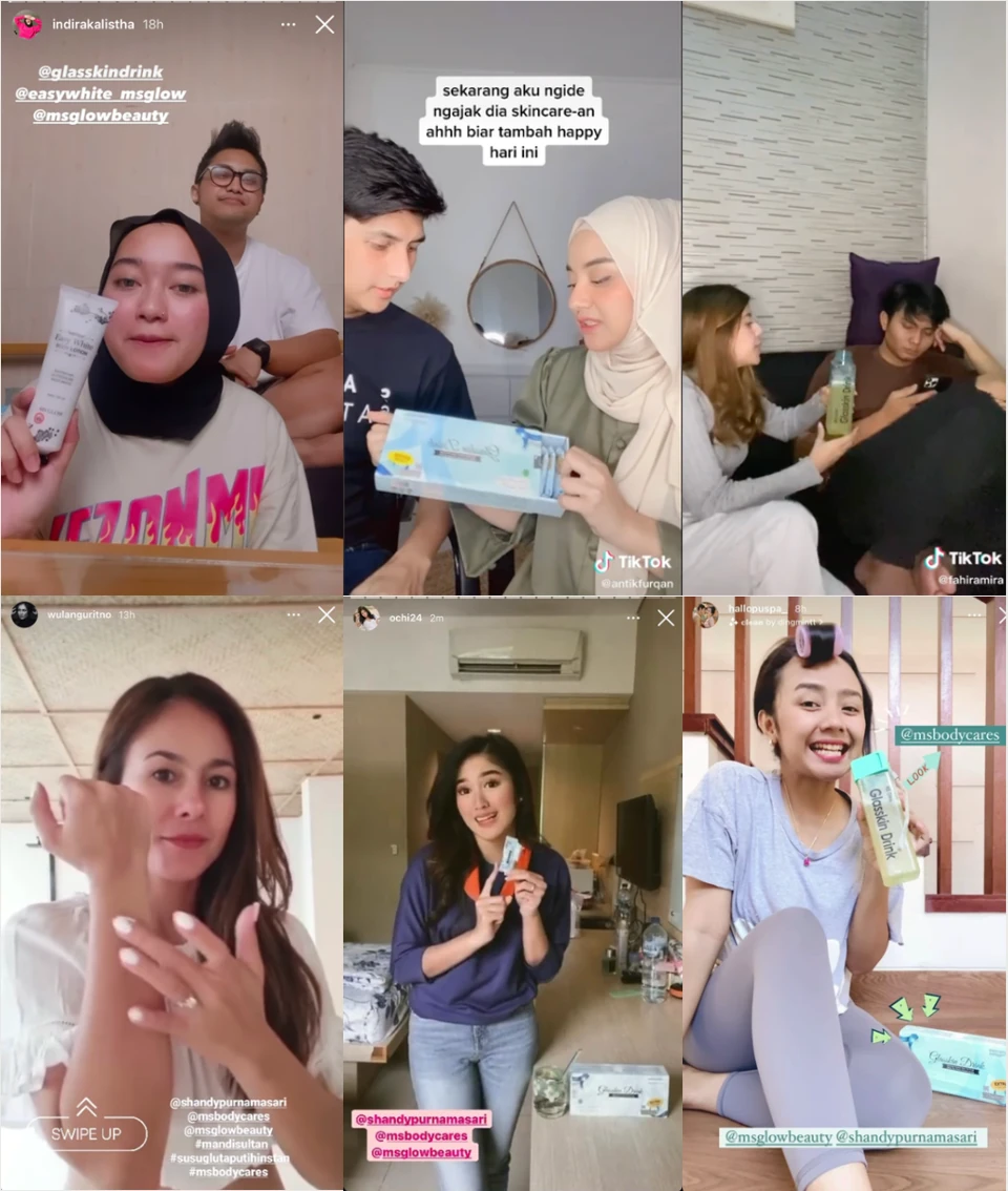 Beauty in conversation campaign visuals for MS GLOW